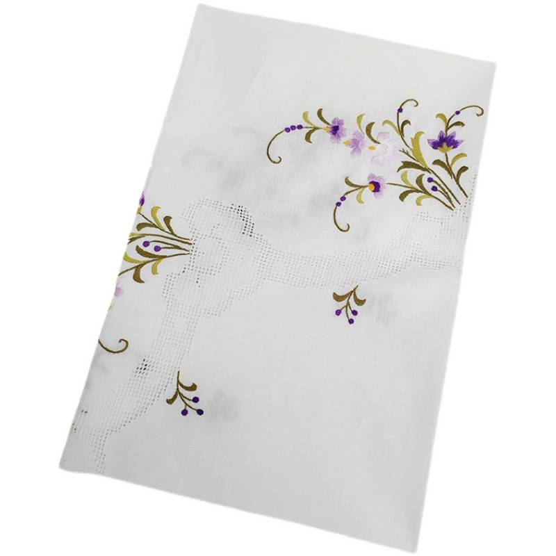 Cold color tone high -grade color color cotton all handmade embroidery gauze hollow inventory covered with towel tablecloth