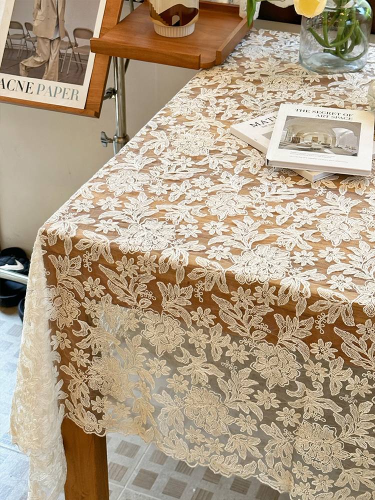French retro lace embroidered tablecloth