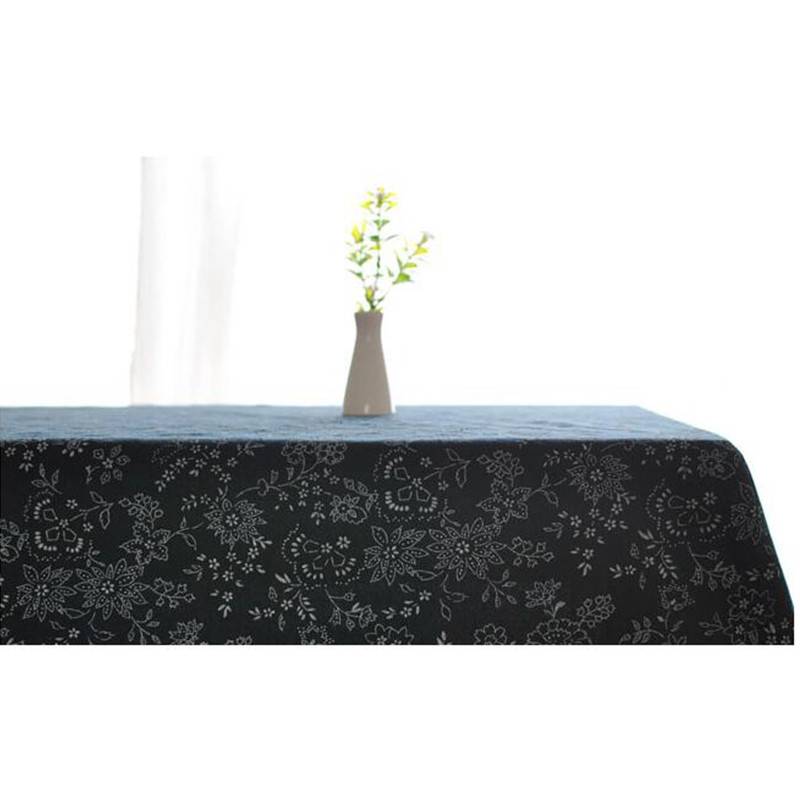 Japanese Tradingal Blue Tablecloth, Blue Flower Cotton and Linen Cloth
