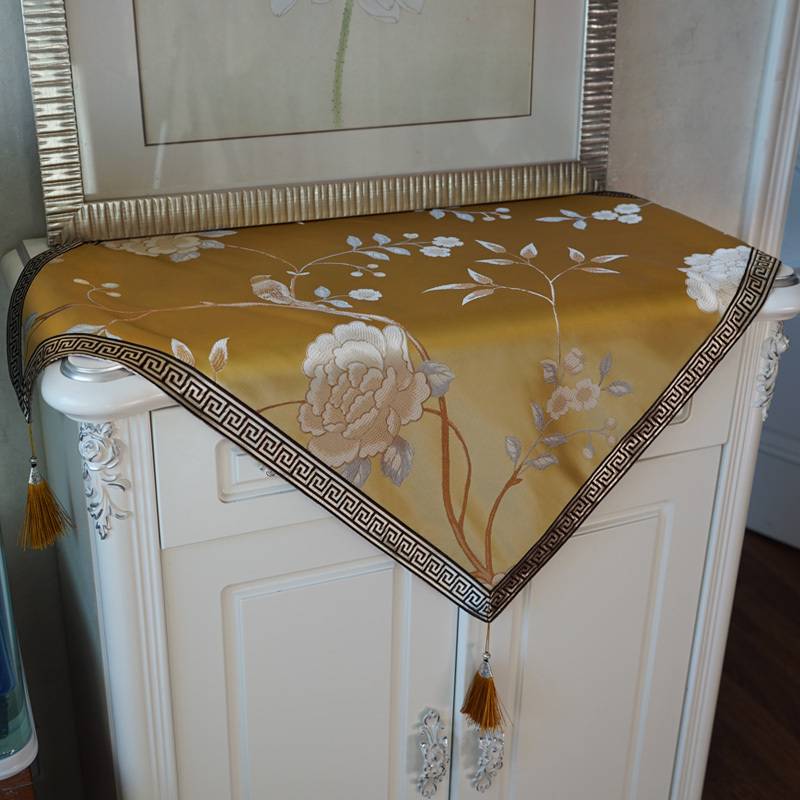Mangoshio embroidered table cloth square tablecloth new Chinese -style tissue
