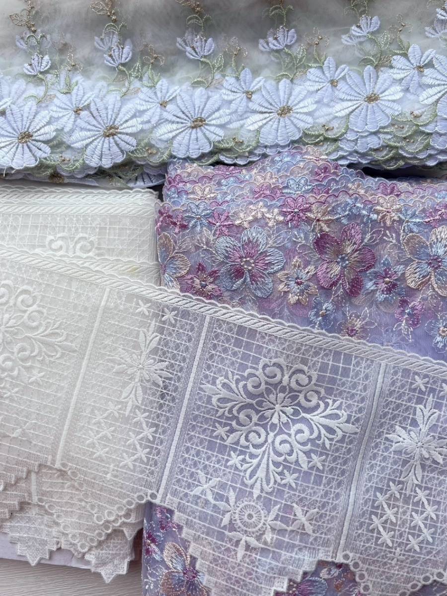 Daily single white European -style court wind full embroidery, exquisite Lolita desktop flag bed, dresses, baby clothing lace lace No. 3