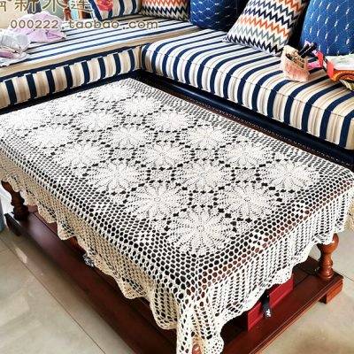 Fresh water lotus Chinese European -style American rural retro hollow handmade hook flower table cloth cloth