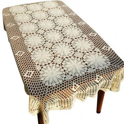 Fresh water lotus Chinese European -style American rural retro hollow handmade hook flower table cloth cloth