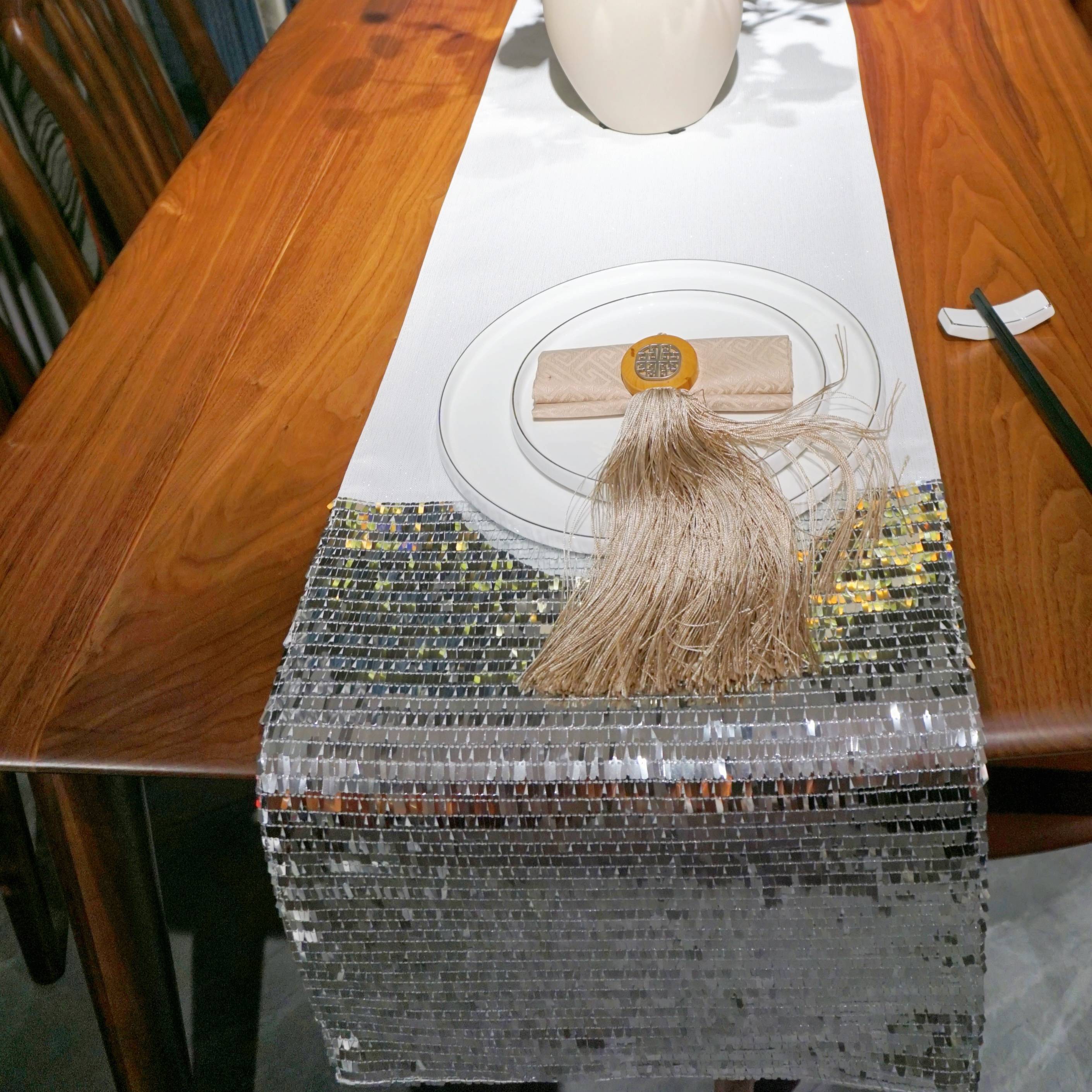 Original design exported EU sequins high -end atmospheric table flag double -layer fabric light luxury simple fashion tablecloth