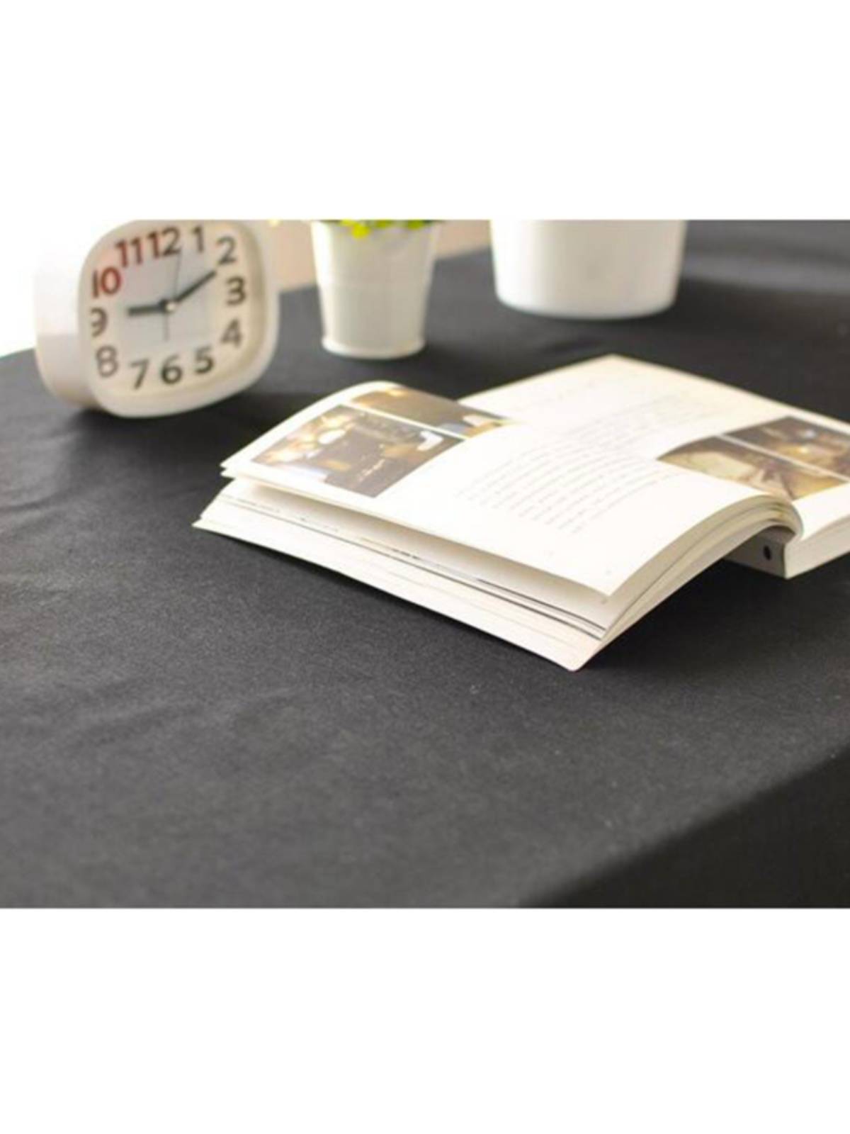 Black tablecloth cotton and linen minimalist cover cloth thick