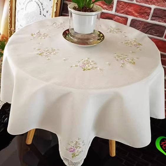 Tablecloth cover towel embroidered cotton cloth 5 -piece set of small fresh fresh