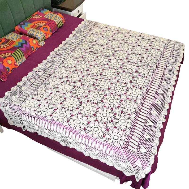 Bed lid cotton woven Ben white handmade hook needle