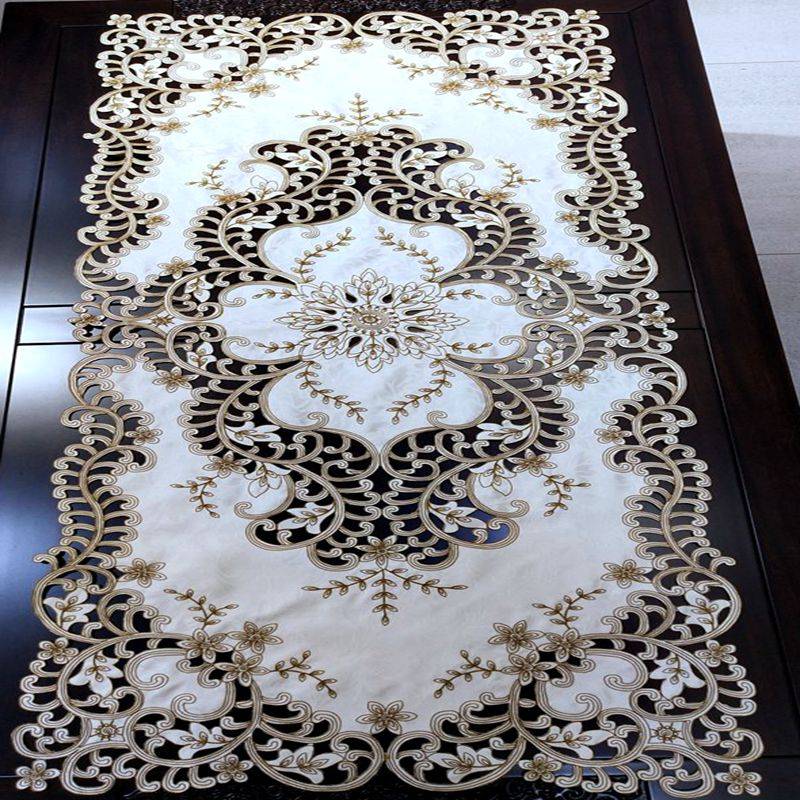 Coffee table, towel embroidery fabric European -style hollow tablecloth