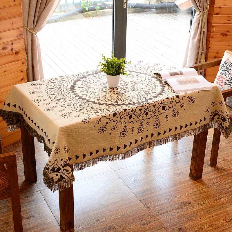 Export national style single -man sandy blanket pad pure cotton simplified modern scarf table cloth beach outdoor picnic.