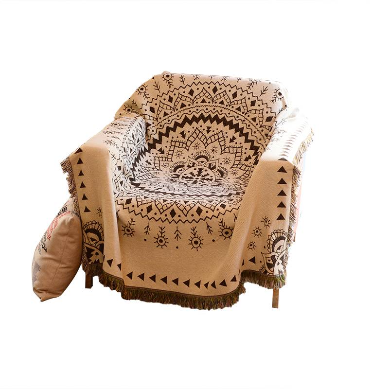 Export national style single -man sandy blanket pad pure cotton simplified modern scarf table cloth beach outdoor picnic.
