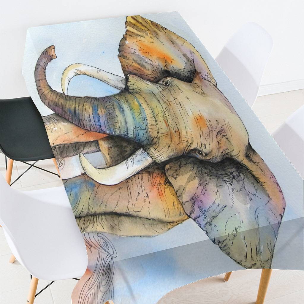Cross -border anti -polyester meal large flowers thick table customized water desk cloth cloth phenomenon print plus round platform cloth
