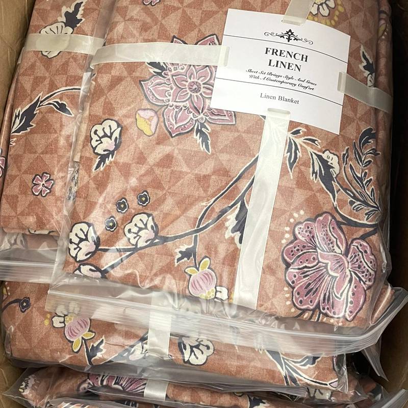 Linen Blanket thin linen cotton printed blanket tablecloth soft nap casual carpet sofa bed tissue