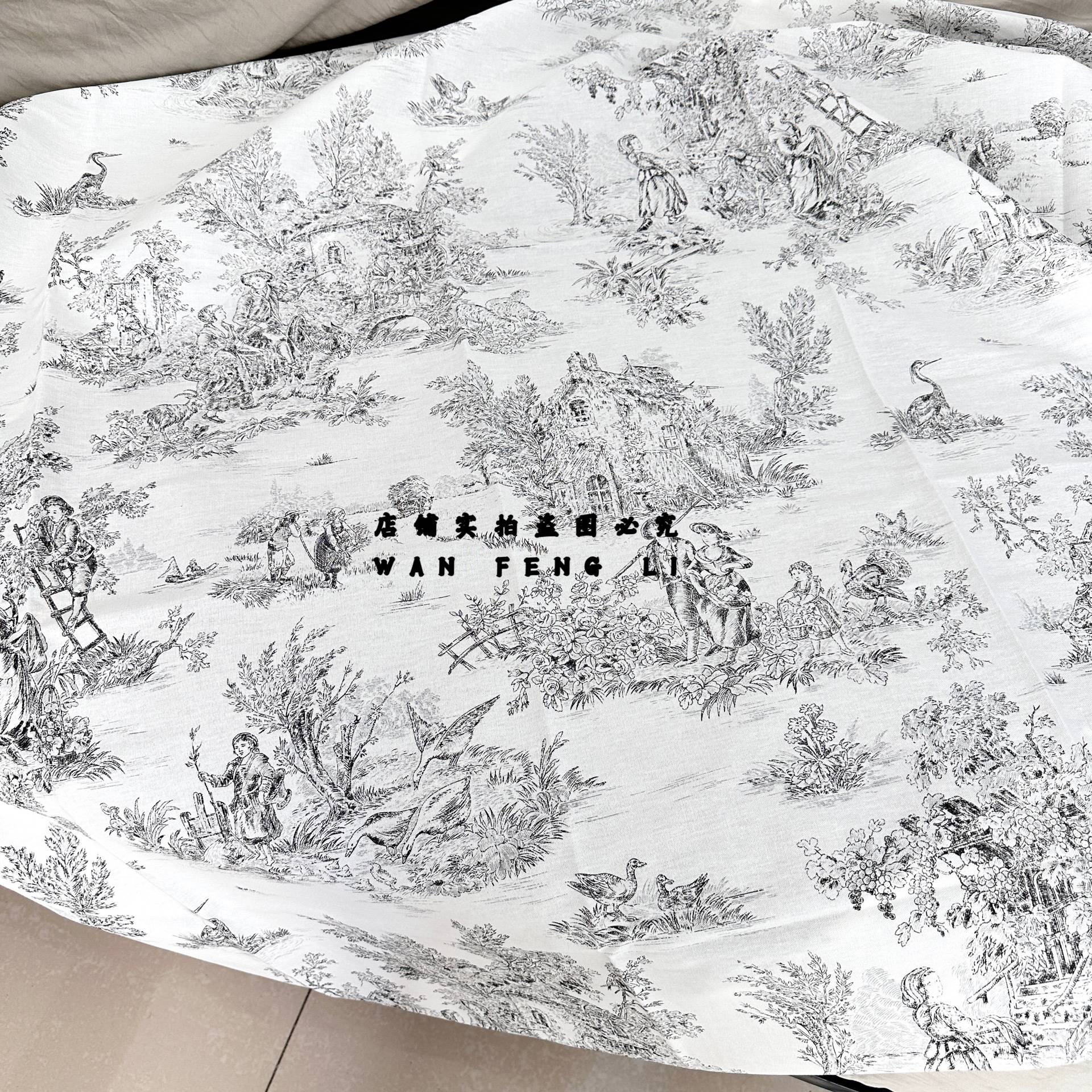 Exit tail single hemp cotton thin printed table cloth slightly flaw