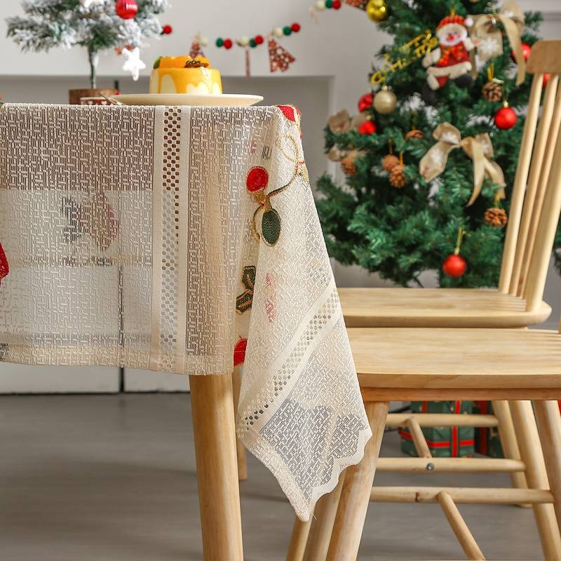 American Christmas table cloth bell embroidered flower lace European -style decorative coffee table table cloth table cloth