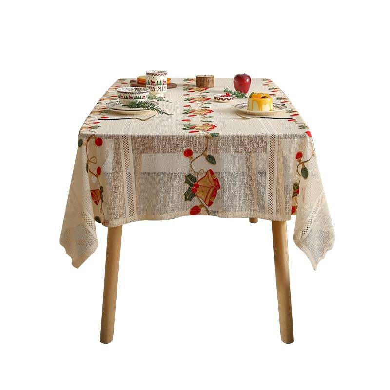 American Christmas table cloth bell embroidered flower lace European -style decorative coffee table table cloth table cloth