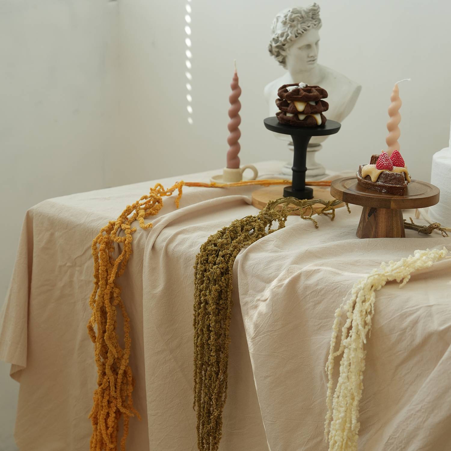 Pure color full cotton tablecloth Ins style simple