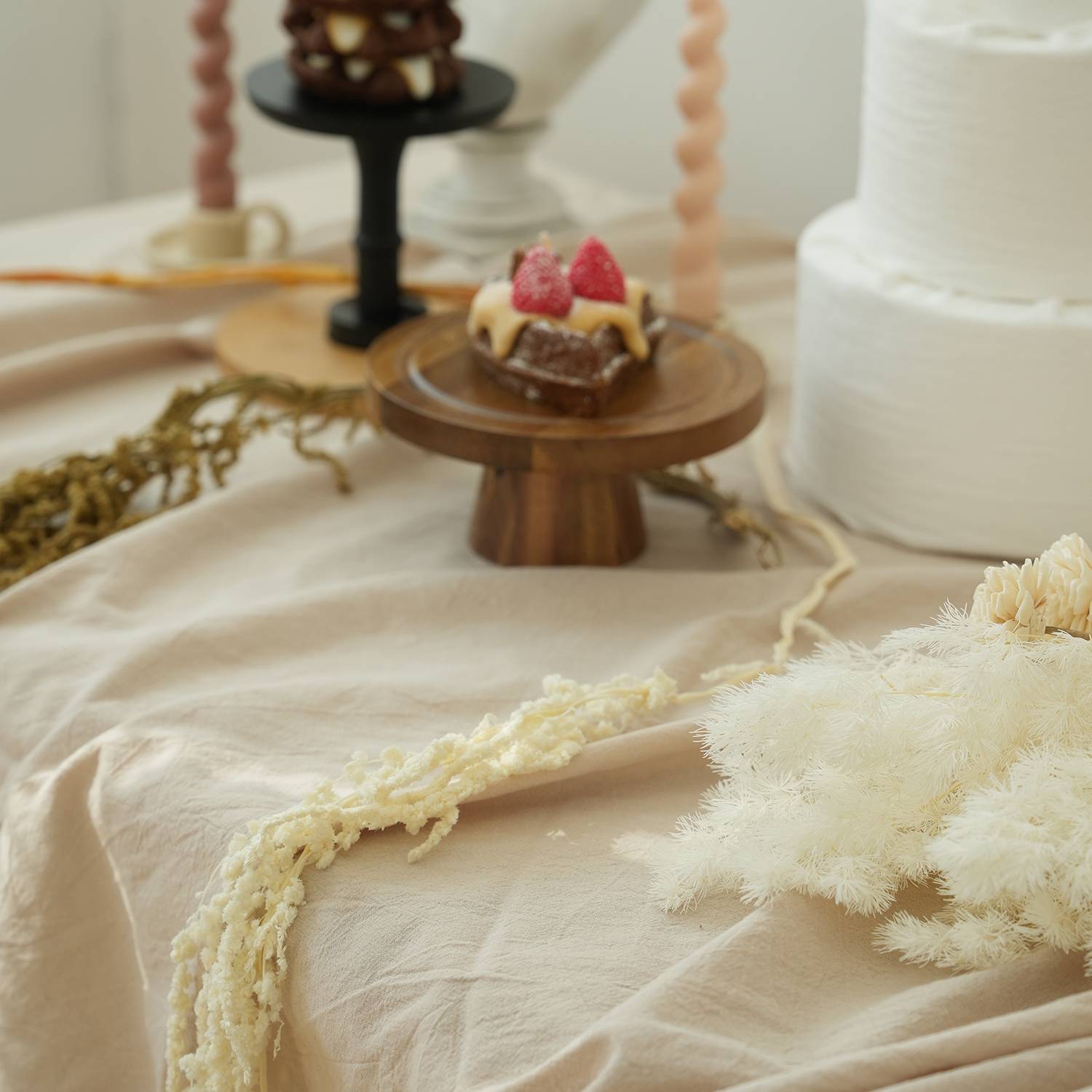 Pure color full cotton tablecloth Ins style simple