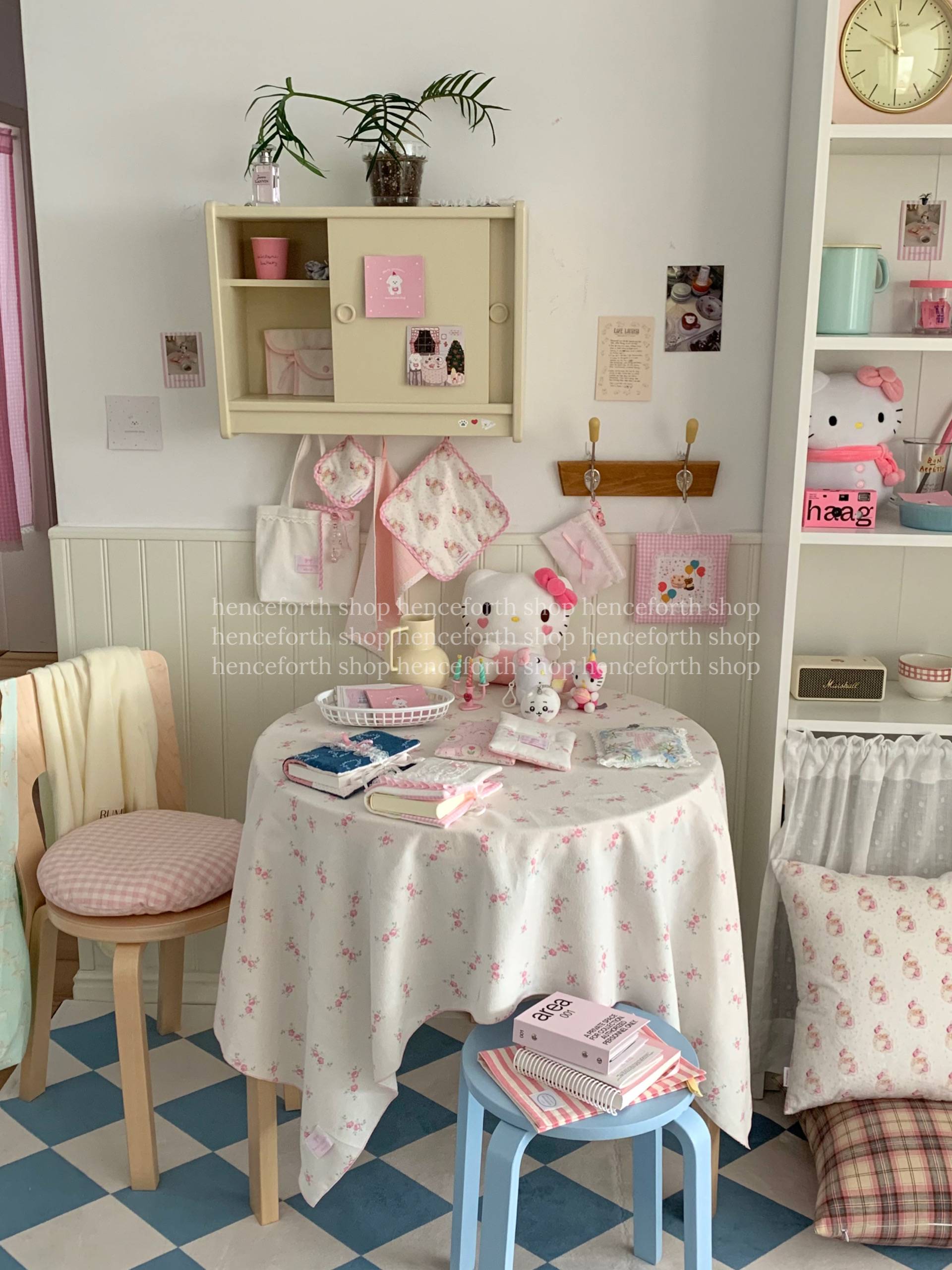 Korean INS pure cotton grinding hair rose tablecloth