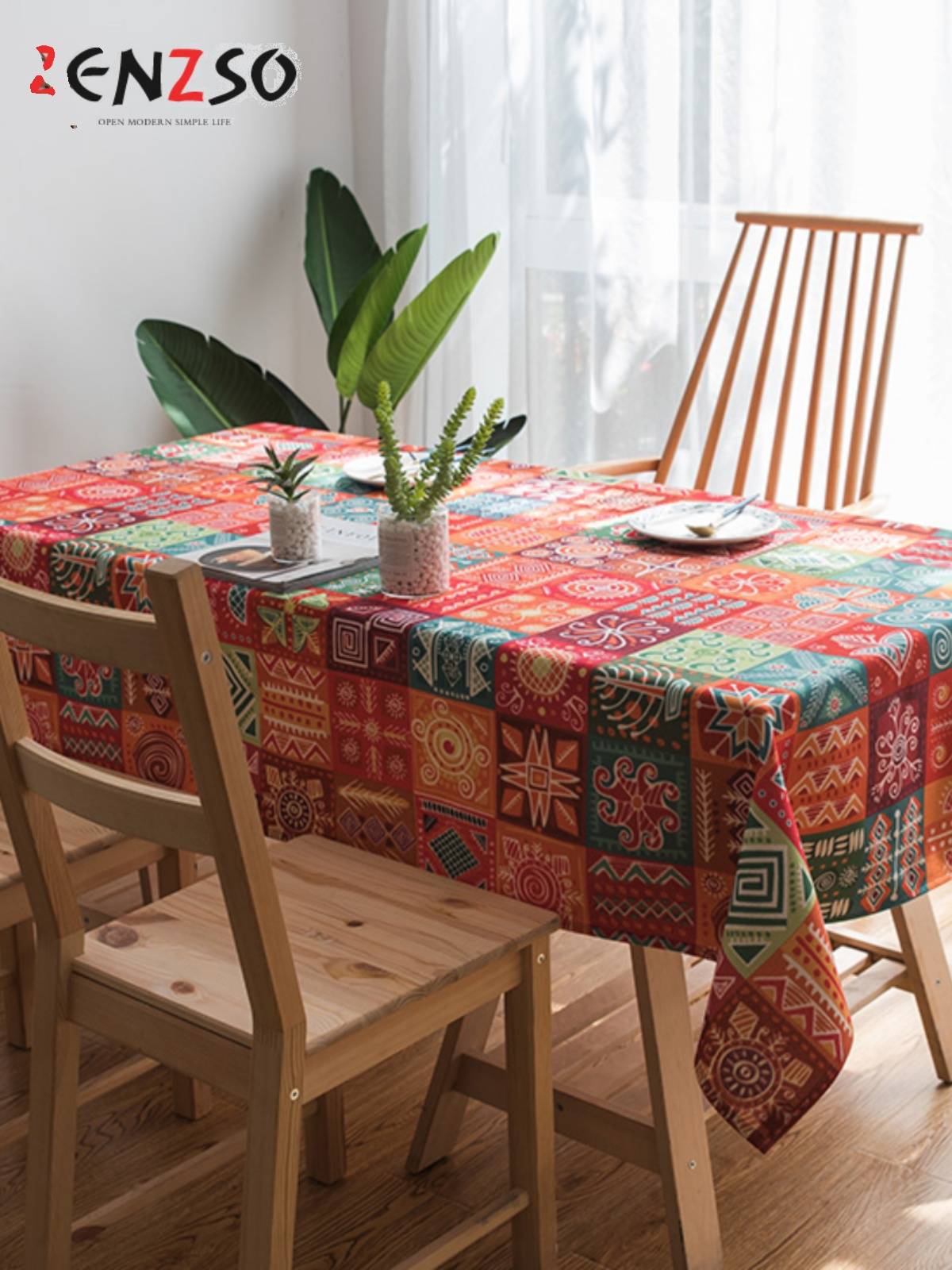 Pearl pine ethnic red cotton cotton and hemp table fabric platform cloth long square plus cavity coffee table lid cloth cloth grid