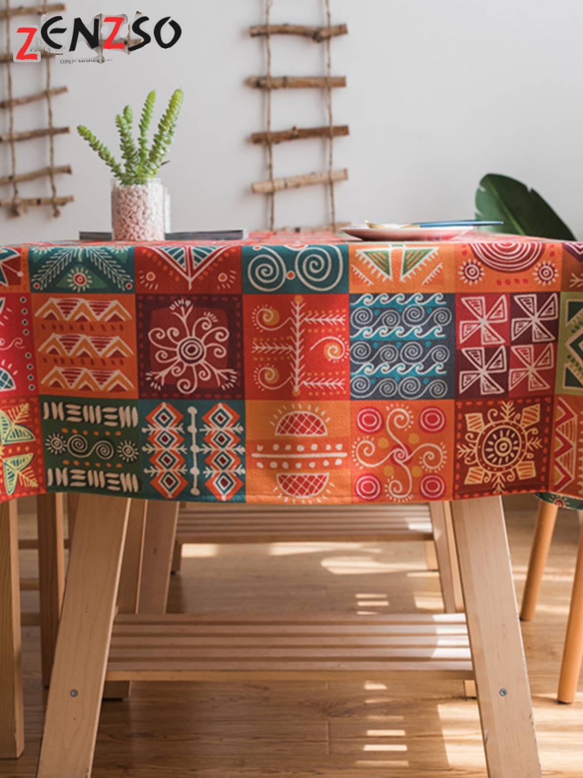 Pearl pine ethnic red cotton cotton and hemp table fabric platform cloth long square plus cavity coffee table lid cloth cloth grid