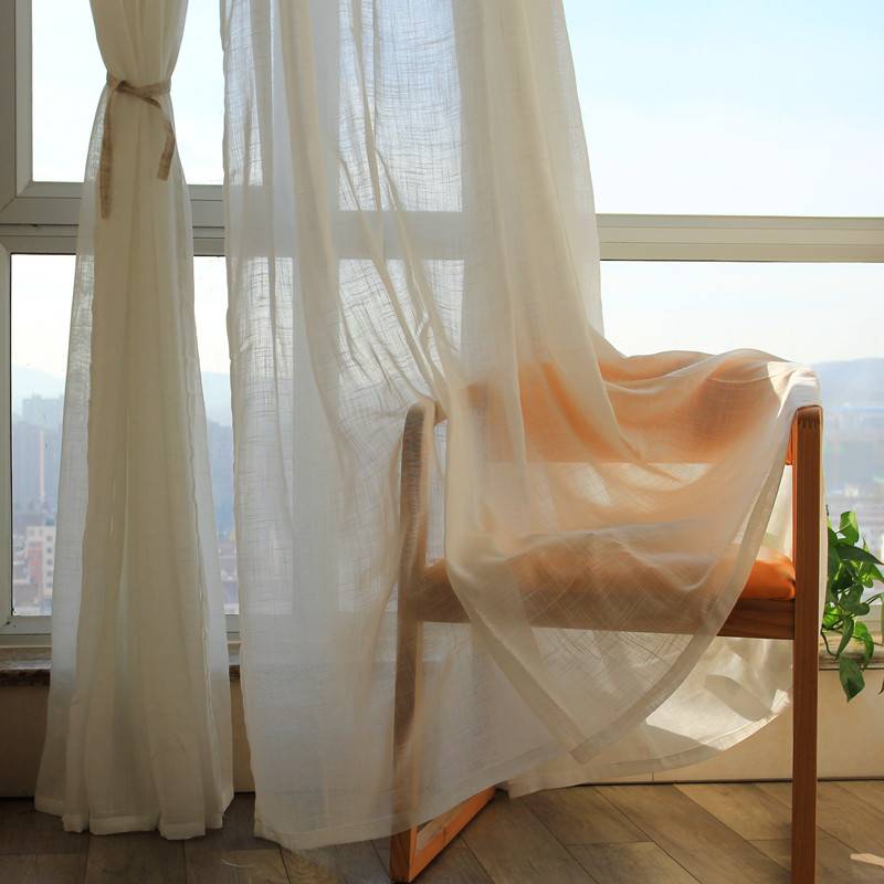Curtain window screen cross yarn white screen curtain window screen finished white sand floating window balcony semi -shading