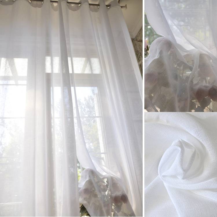 White cross hemp finished punching curtain window screen, living room study curtain, partition curtain special offer