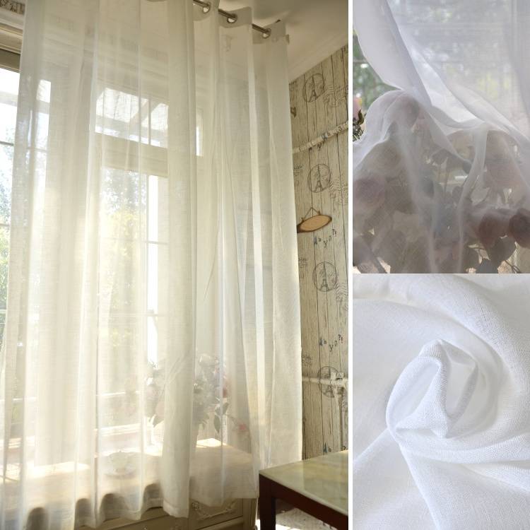 White cross hemp finished punching curtain window screen, living room study curtain, partition curtain special offer