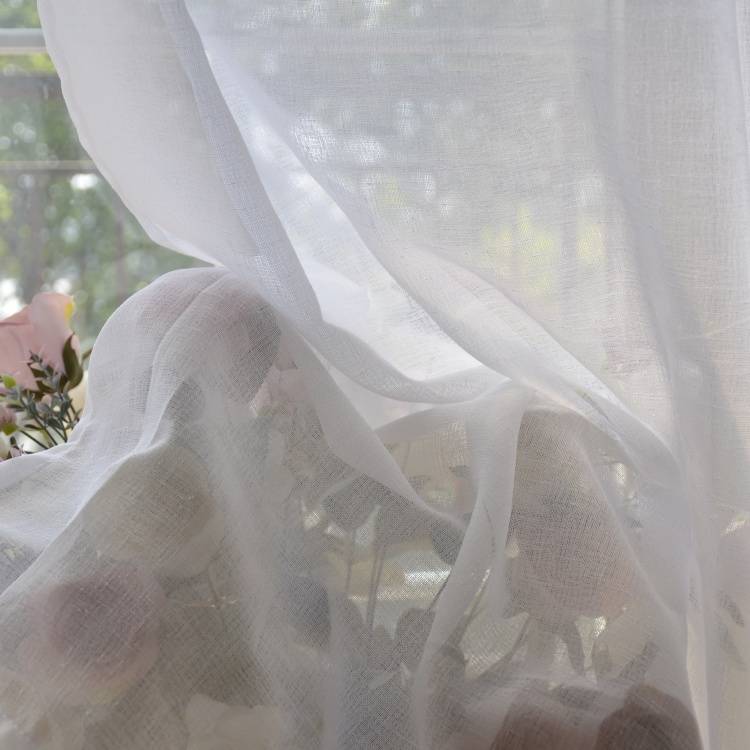 White cross hemp finished punching curtain window screen, living room study curtain, partition curtain special offer