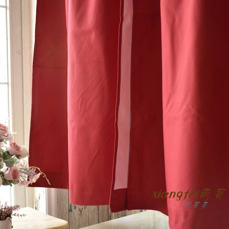 XT, wine red solid color high -shading curtain cloth finished curtain partition, fabric curtain processing