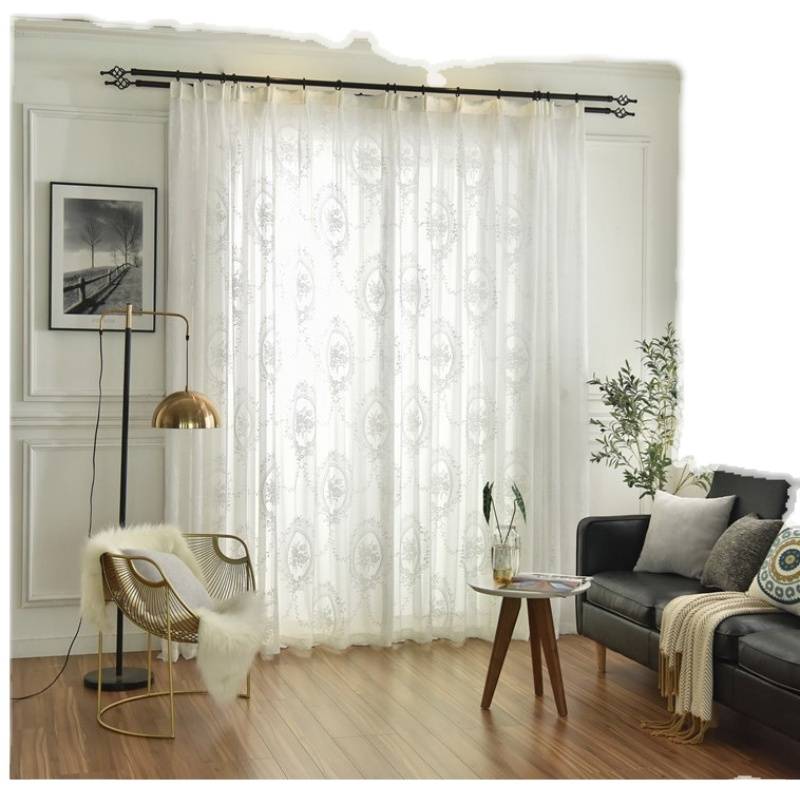 French lace round mirror rose retro gauze European and American pastoral exports Curtain princess wind transmitting window screen