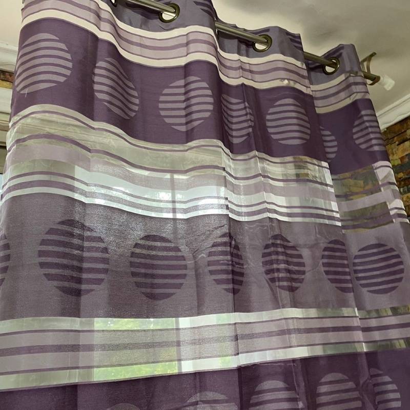 European -style green orange stripes punch punching finished curtain window screen art decoration curtain special price