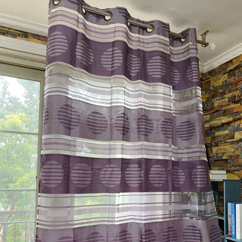 European -style green orange stripes punch punching finished curtain window screen art decoration curtain special price