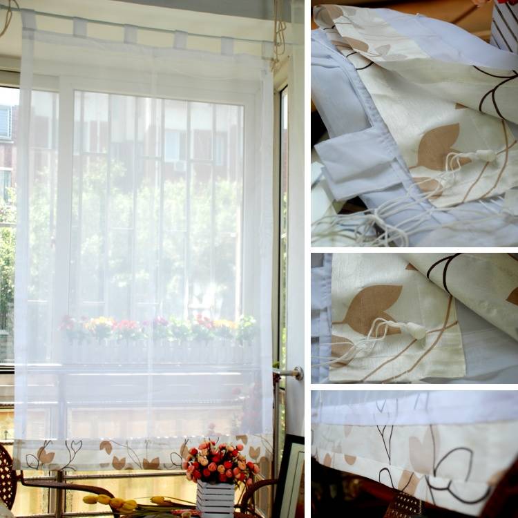 Original single white splicing fashion processing Roman curtain