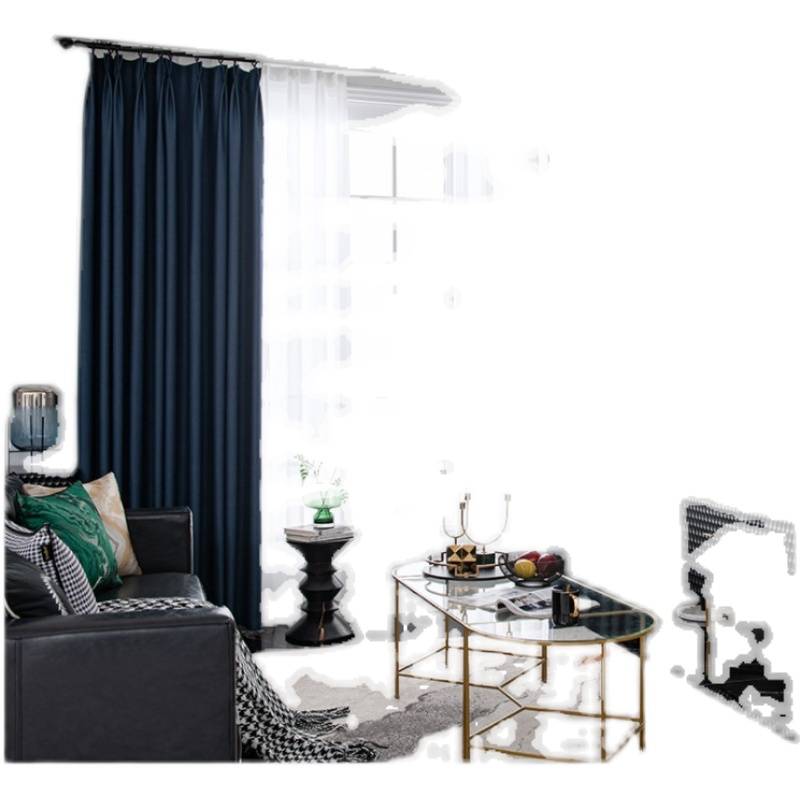 New fish bone patterned cotton cotton linen texture double -sided black silk gloss Curtain Europe and the United States export modern curtains