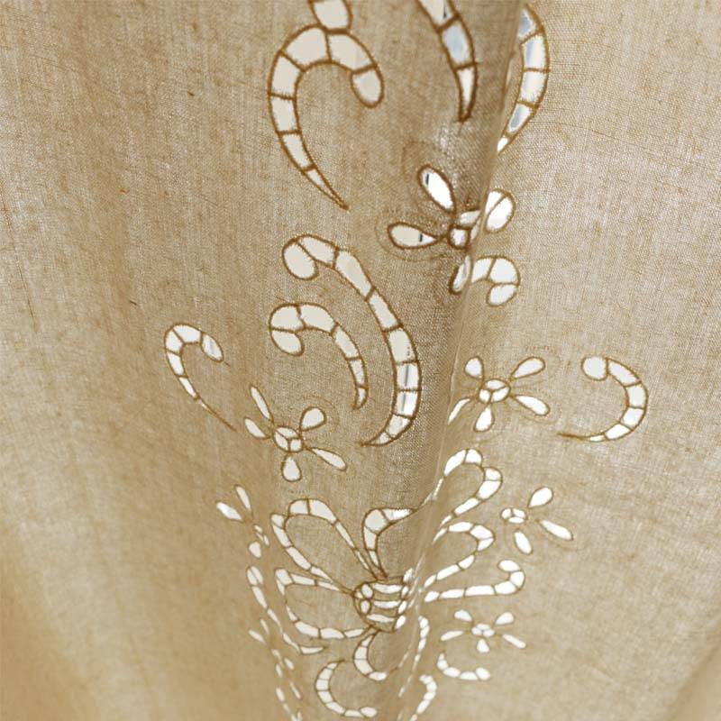 Finished American retro French cotton and linen semi -shading curtain Chinese transmittance in the bedroom living room balcony