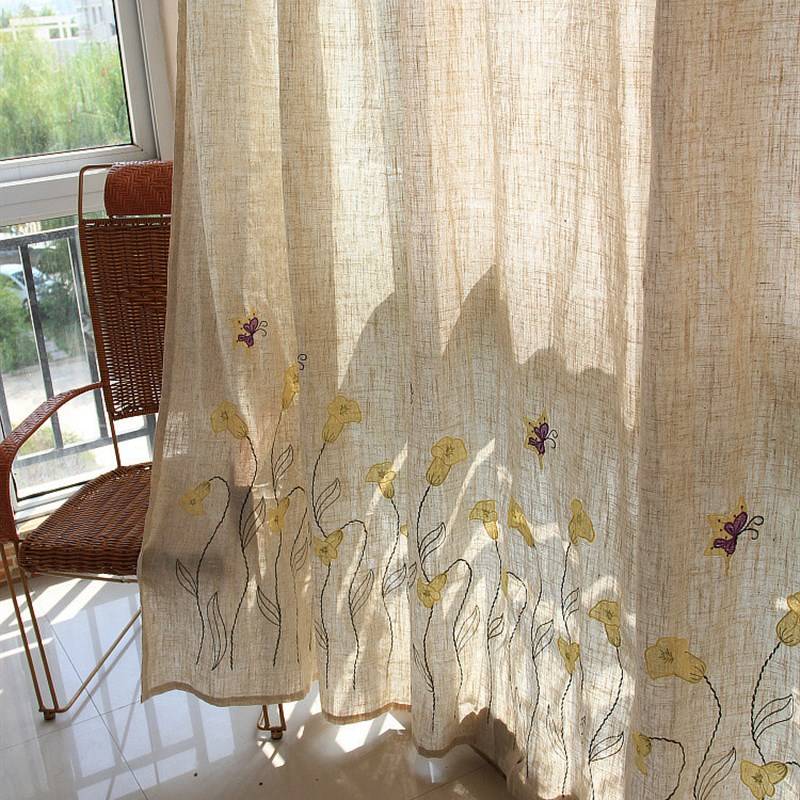 Loty Embroidered Curtain Products Short Curtain Baying Window bedroom Living Room Shading High -end Simple and Modern Garden