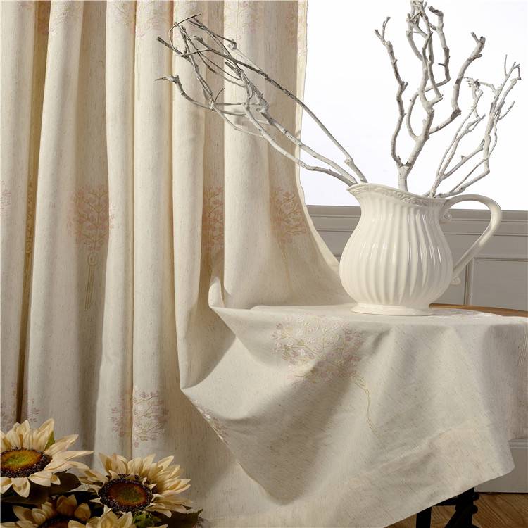 Factory Korean pastoral living room bedroom Linghua Mirror Children's Room Modern Customized Seed Cotton Embroidered Flower Curtain