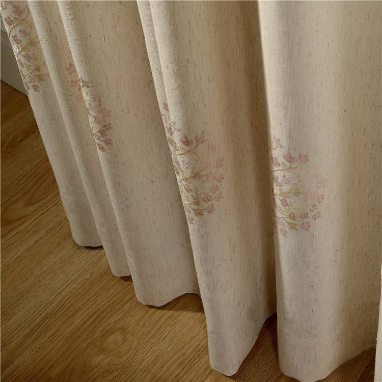 Factory Korean pastoral living room bedroom Linghua Mirror Children's Room Modern Customized Seed Cotton Embroidered Flower Curtain