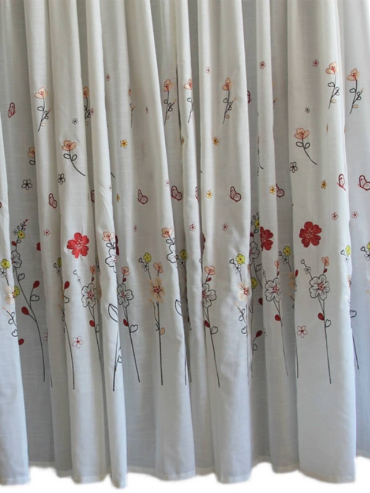 Embroidered white curtain curtain finished products can be customized