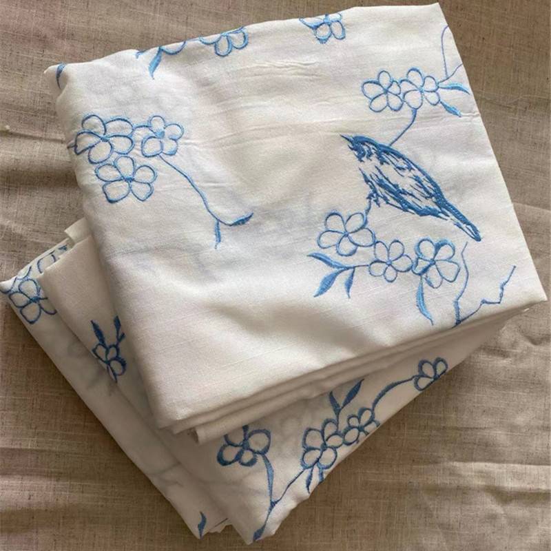 White embroidered polymer -linked curtain inspiration