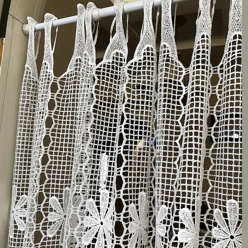 Exit export to export Korean Shui Rong fine eight -leaf flower white door curtain partition cabinet curtain small curtains can be customized