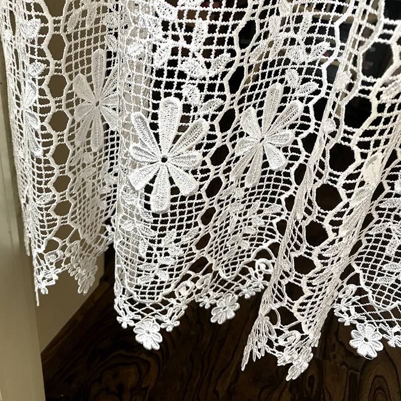 Exit export to export Korean Shui Rong fine eight -leaf flower white door curtain partition cabinet curtain small curtains can be customized