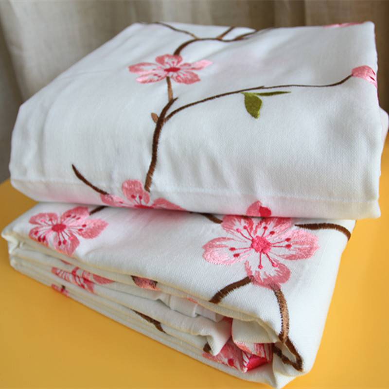 Curtain products Special offer small curtain bay window bedroom embroidery new rural rental housing embroidered white hook i.