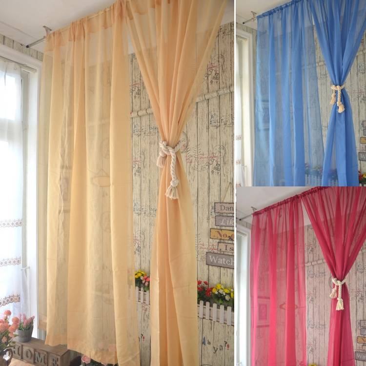 Wine red blue solid color finished finished balcony balcony bay window curtain window screen partition door curtain treatment