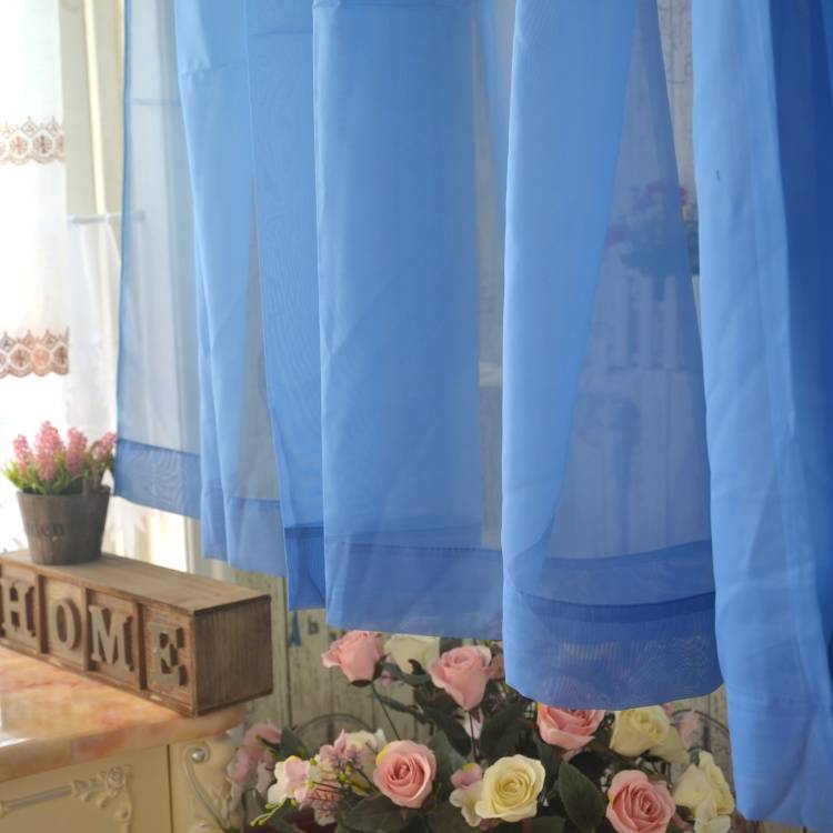 Wine red blue solid color finished finished balcony balcony bay window curtain window screen partition door curtain treatment