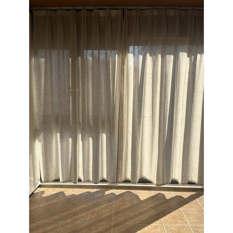 Low -priced exit original single finished curtain half -shading curtain balcony bedroom Bay window baying linen linen color cloth solid color simplicity