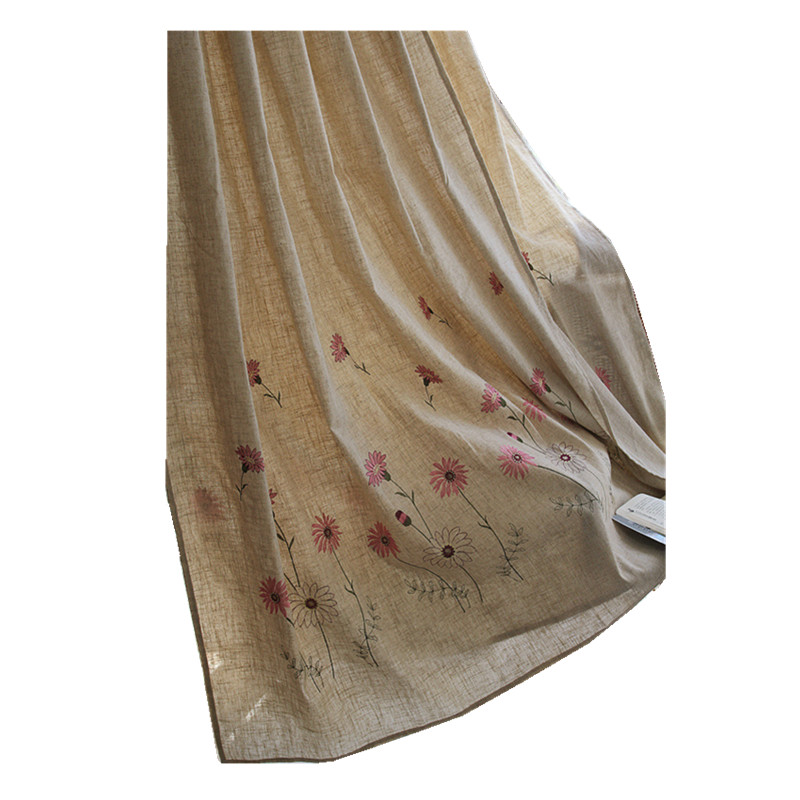 Nordic embroidery living room study balcony curtain
