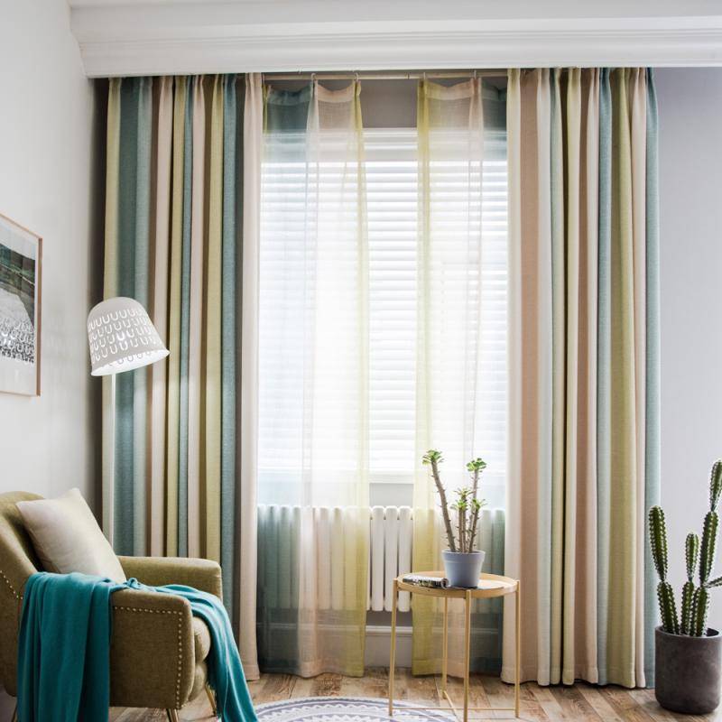 Thick curtain hemp cotton minimalist living room bedroom study