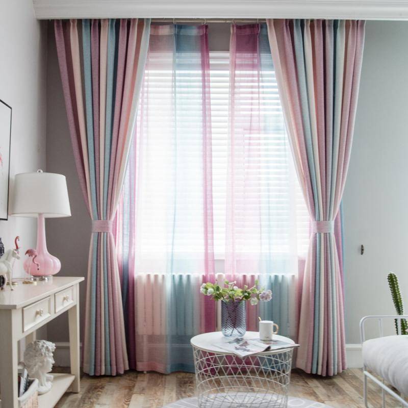 Thick curtain hemp cotton minimalist living room bedroom study