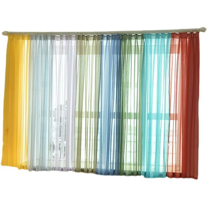 Clear warehouse processing finished finished screen curtain linked curtain bedroom bay window balcony kitchen solid color window screen special price